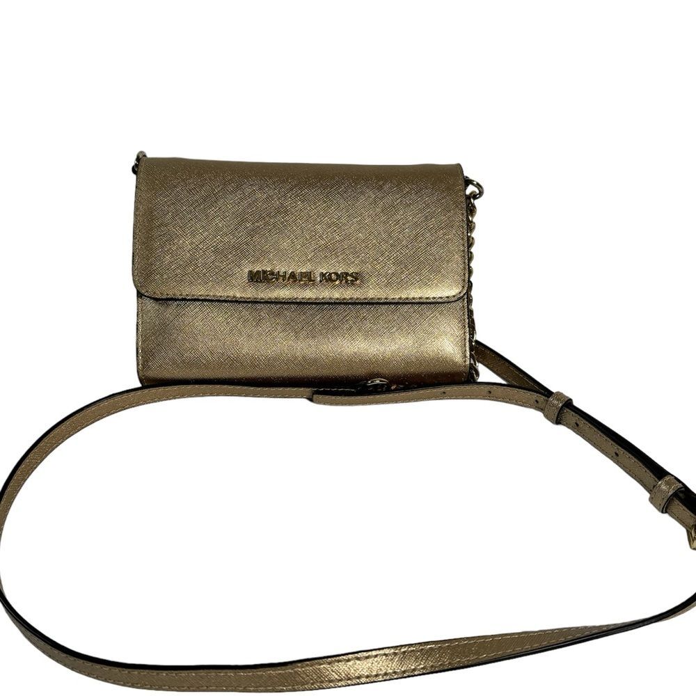 Michael Kors Gold Glitter Crossbody Purse - Picture 7 of 7